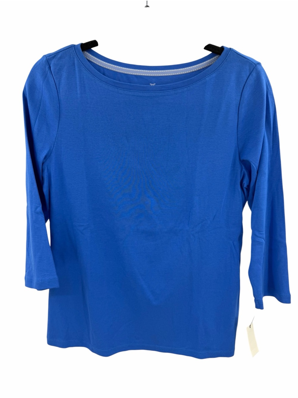 Talbots Royal Blue Elbow Sleeve Scoop Neck Top 100% Pima Cotton Medium New